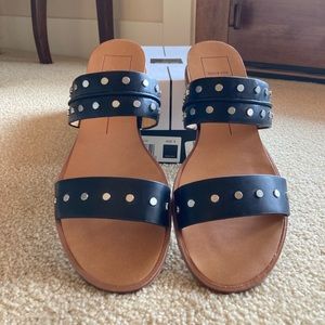 Dolce Vita NWOT Black Leather Slide Sandals Size 9